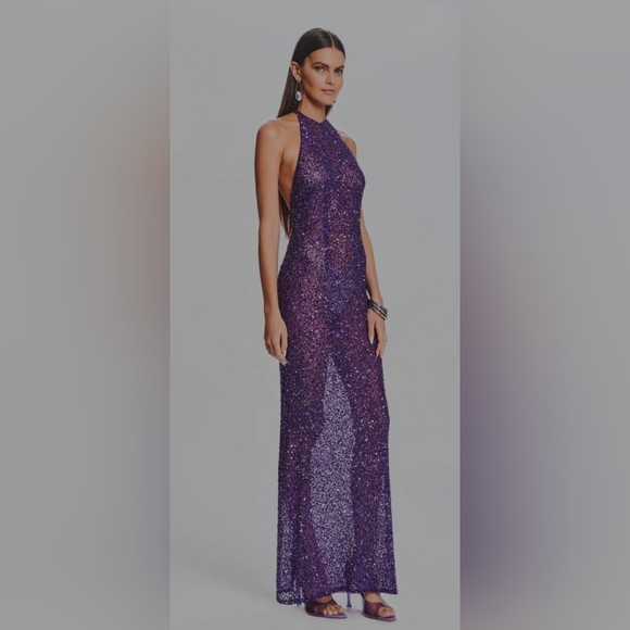 Clarisse Purple Sequin Dress - Picture 7 of 10